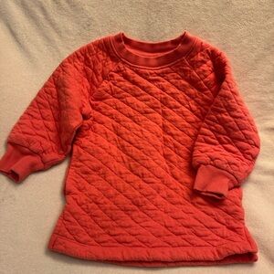 Cozy Quilted Kids Sweatshirt in Coral Cotton